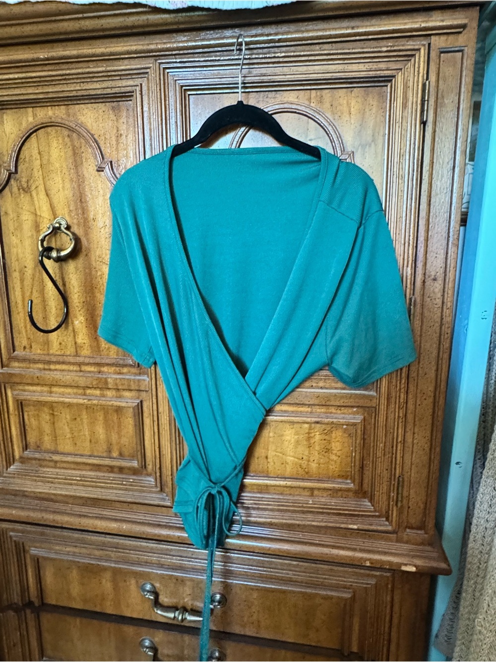 Green Wrap-Front Women’s Top XXL